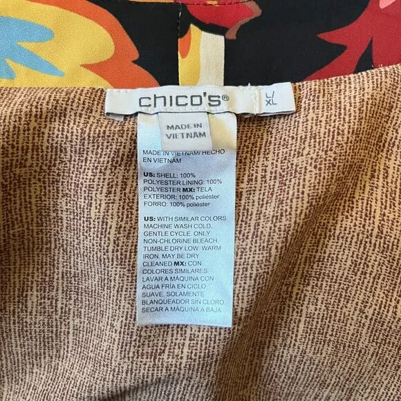 CHICO'S PAISLEY PRINT SHORT KIMONO - Red, Black & Gold - Excellent - L / XL - Picture 16 of 16